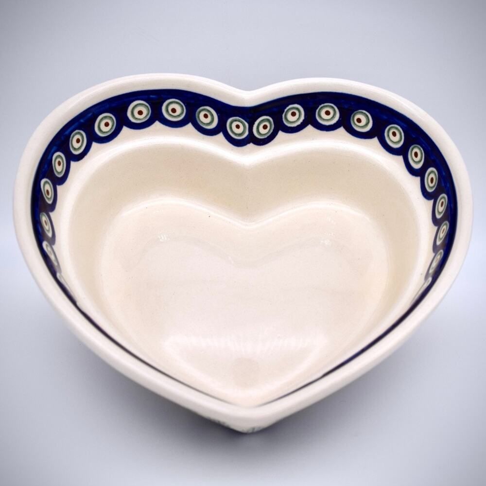 Handmade Bolesławiec Polish Pottery Heart-Shaped Bowl